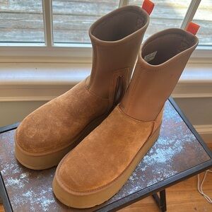 UGG Tan Suede Platform Boots